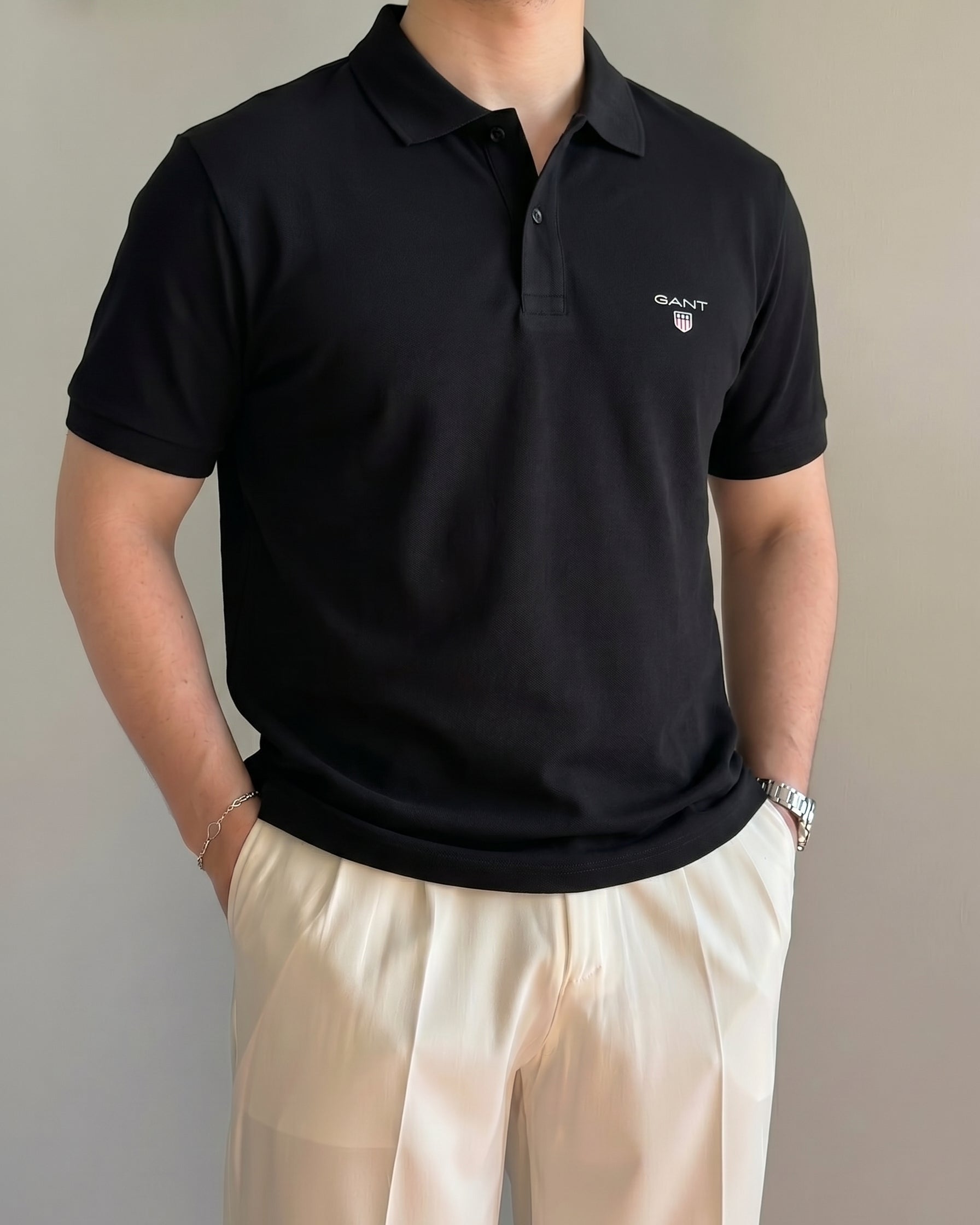 Gant Siyah Pike Polo Yaka Tişört