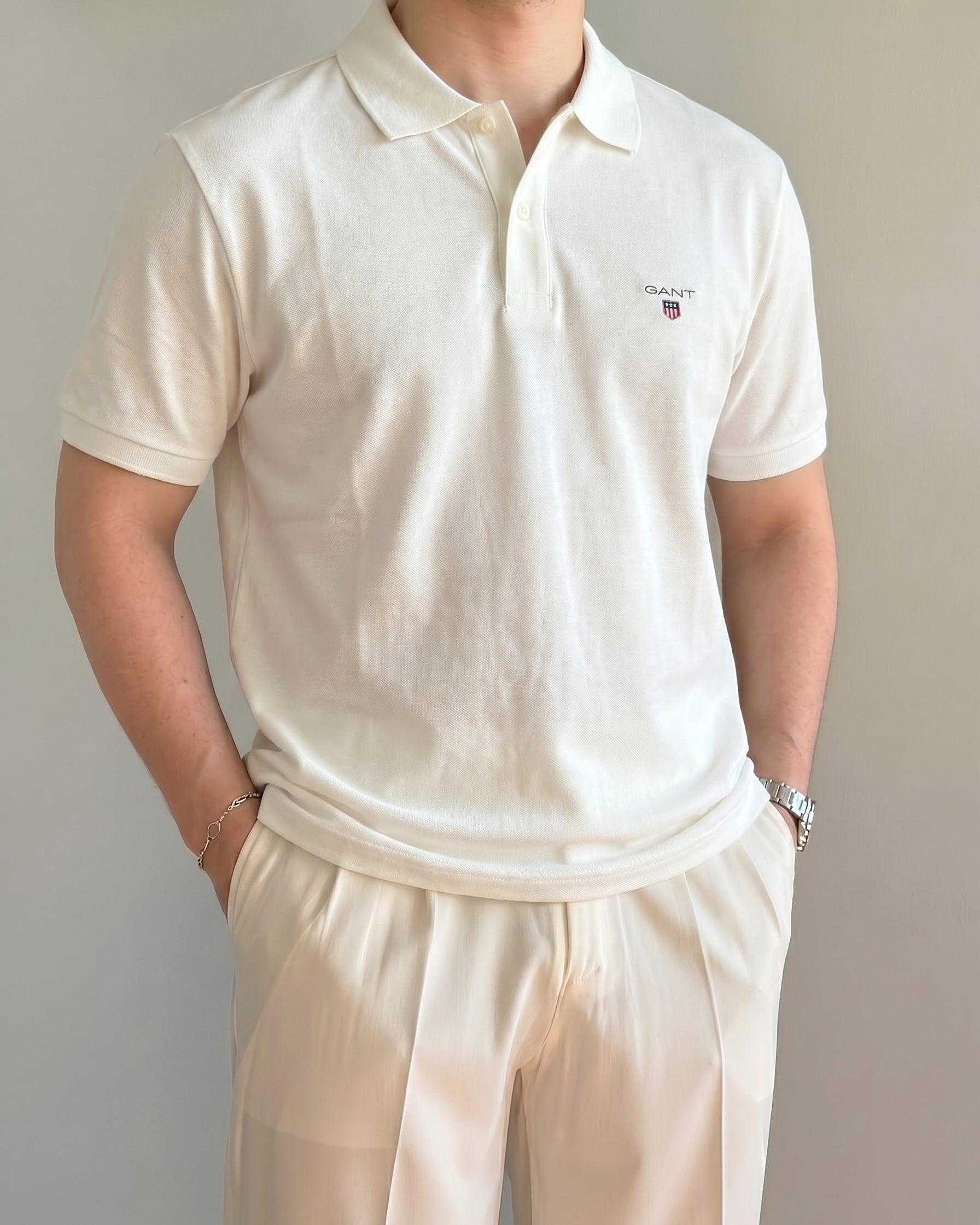 Gant Beyaz Pike Polo Yaka Tişört