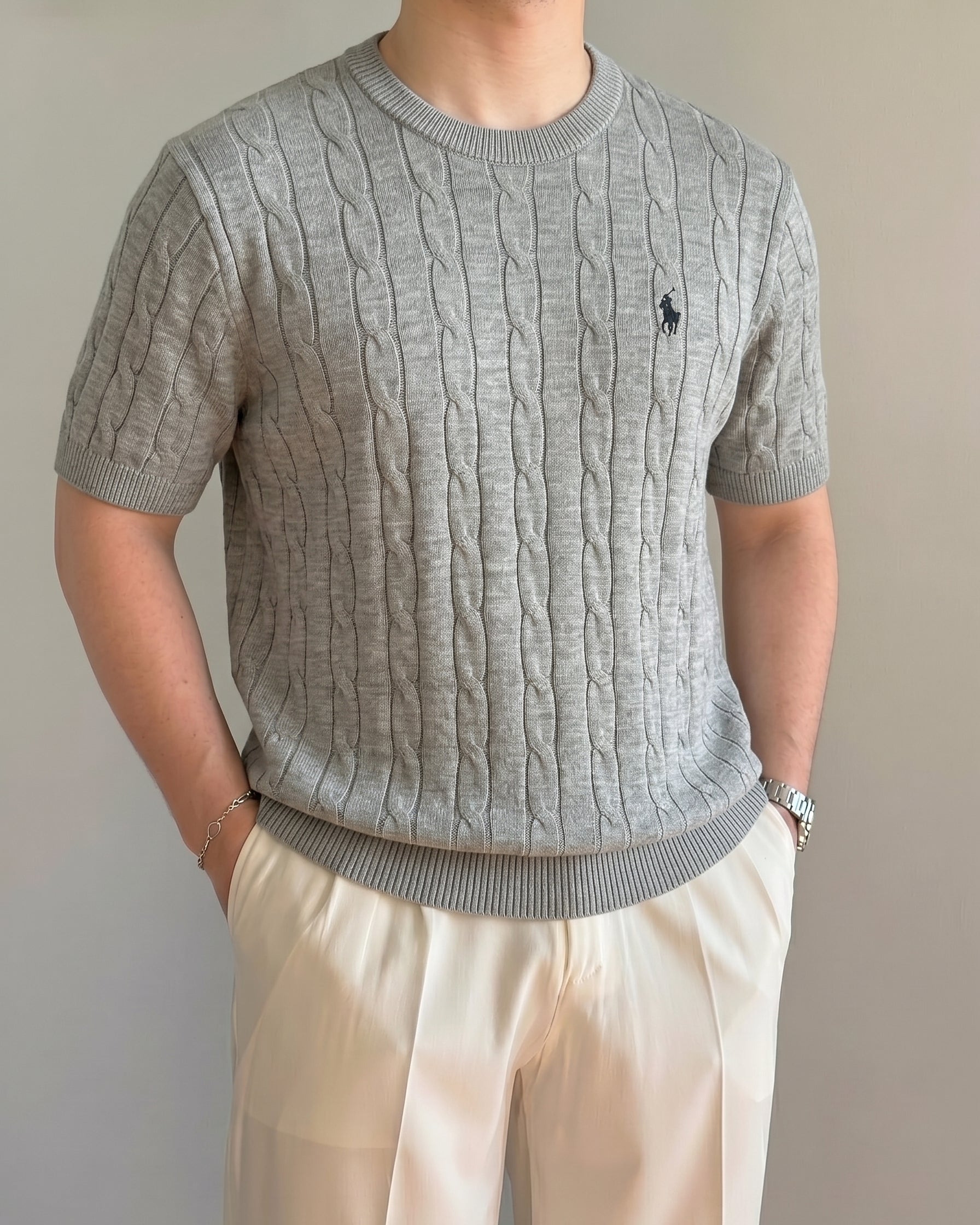 Polo Ralphlauren Gri Örgü Yazlık Triko Döküm