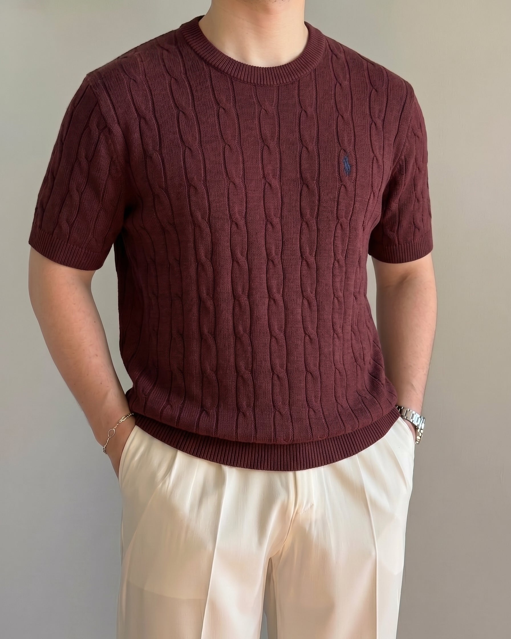Polo Ralphlauren Bordo Örgü Yazlık Triko Döküm