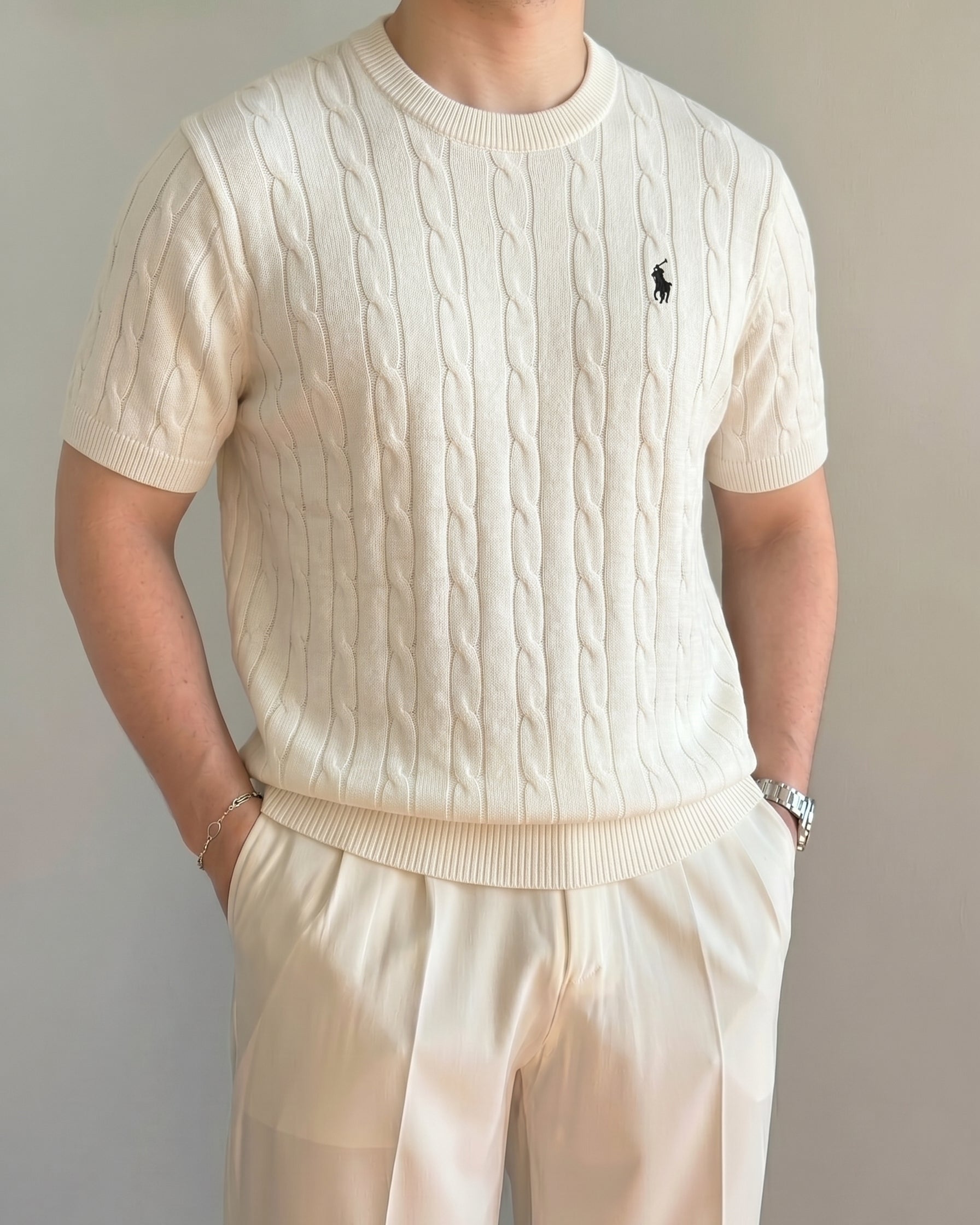 Polo Ralphlauren Beyaz Örgü Yazlık Triko Döküm