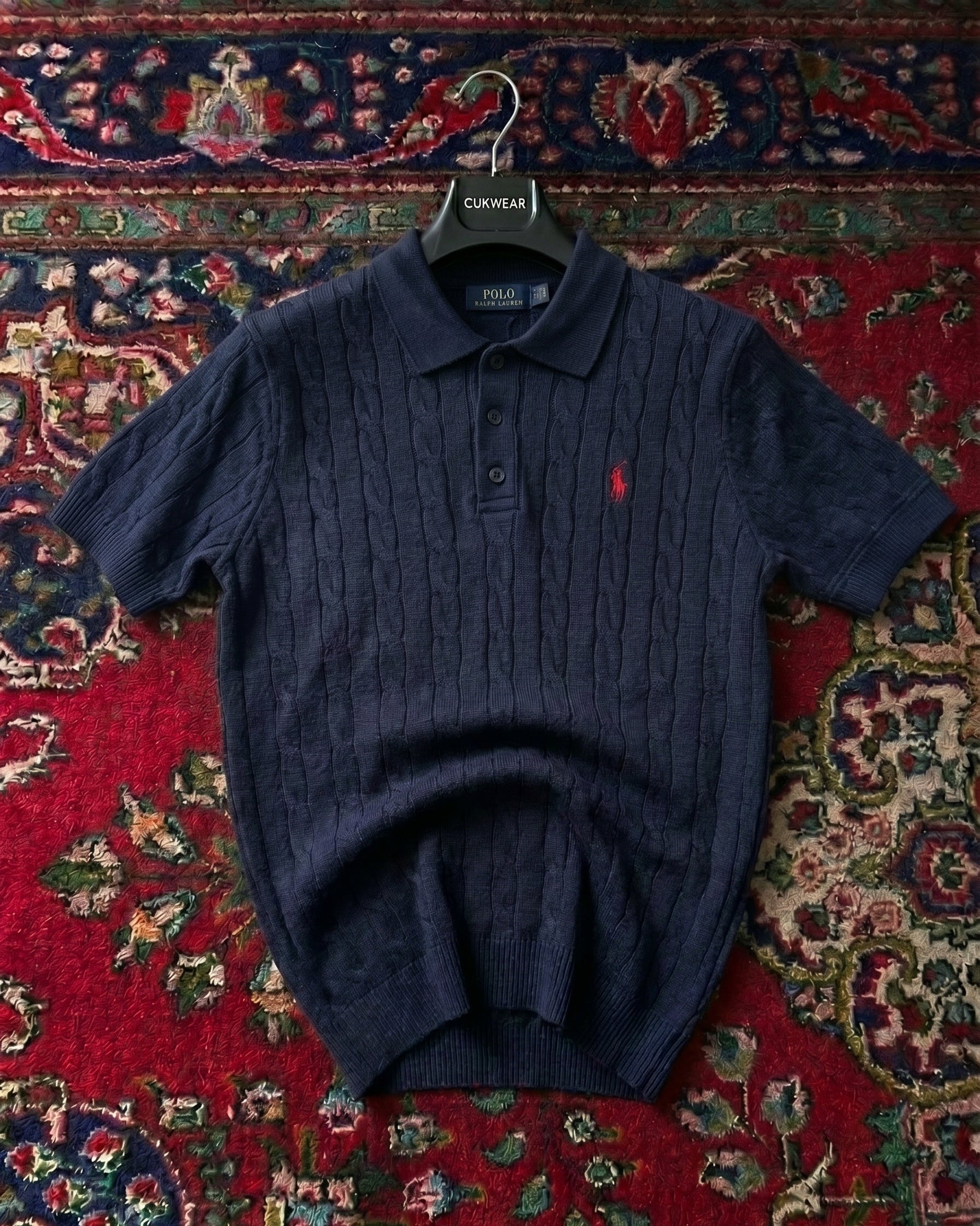 Polo Ralphlauren Lacivert Örgü Yazlık Triko Döküm Yakalı