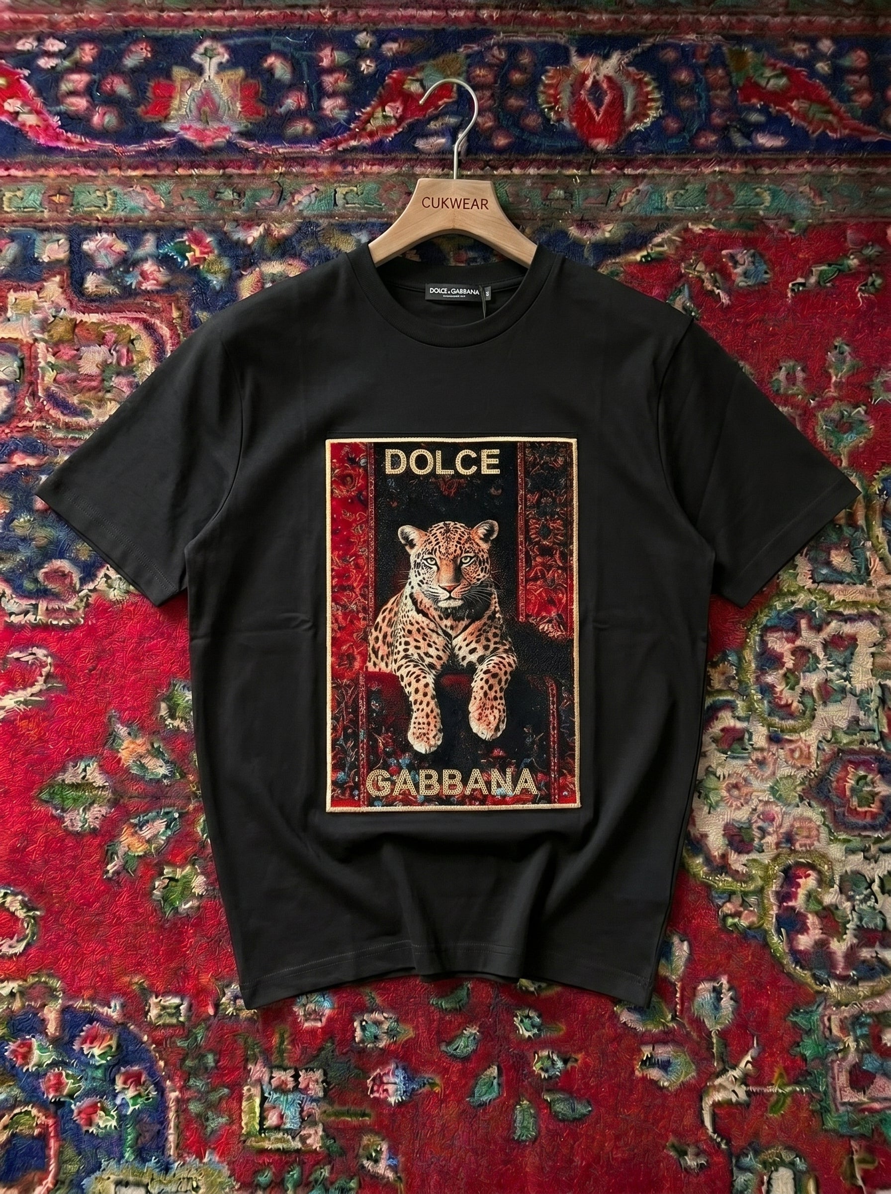 Dolce Gabbana Leopar Siyah Penye Tişört